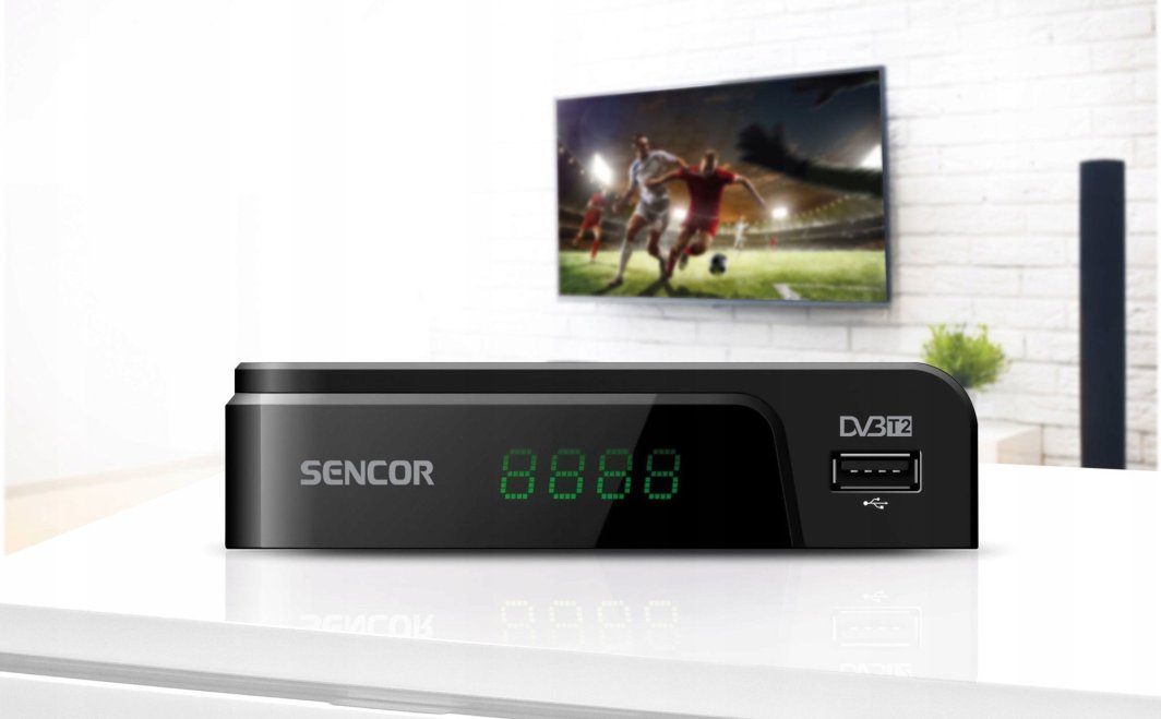 Dekoder tokësor Sencor SDB524T, DVB-T2 H.265 HEVC, USB HDMI, set 2 copë