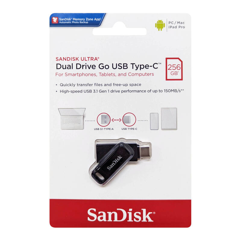 SanDisk Ultra USB Dual Drive Go 256GB 150MB/s Type-C
