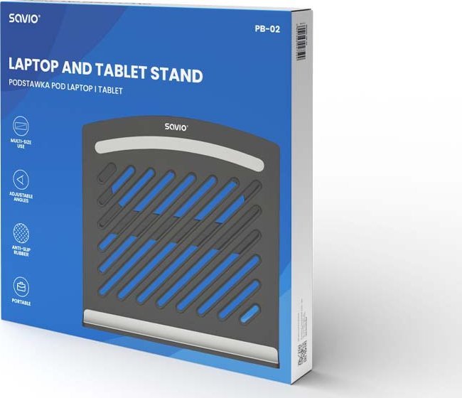 Mbajtëse laptopi Savio Office PB-02, e rregullueshme, e zezë