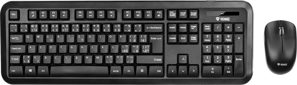 Set tastierë dhe maus YENKEE YKM 2006CS, wireless, 1600 DPI, i zi