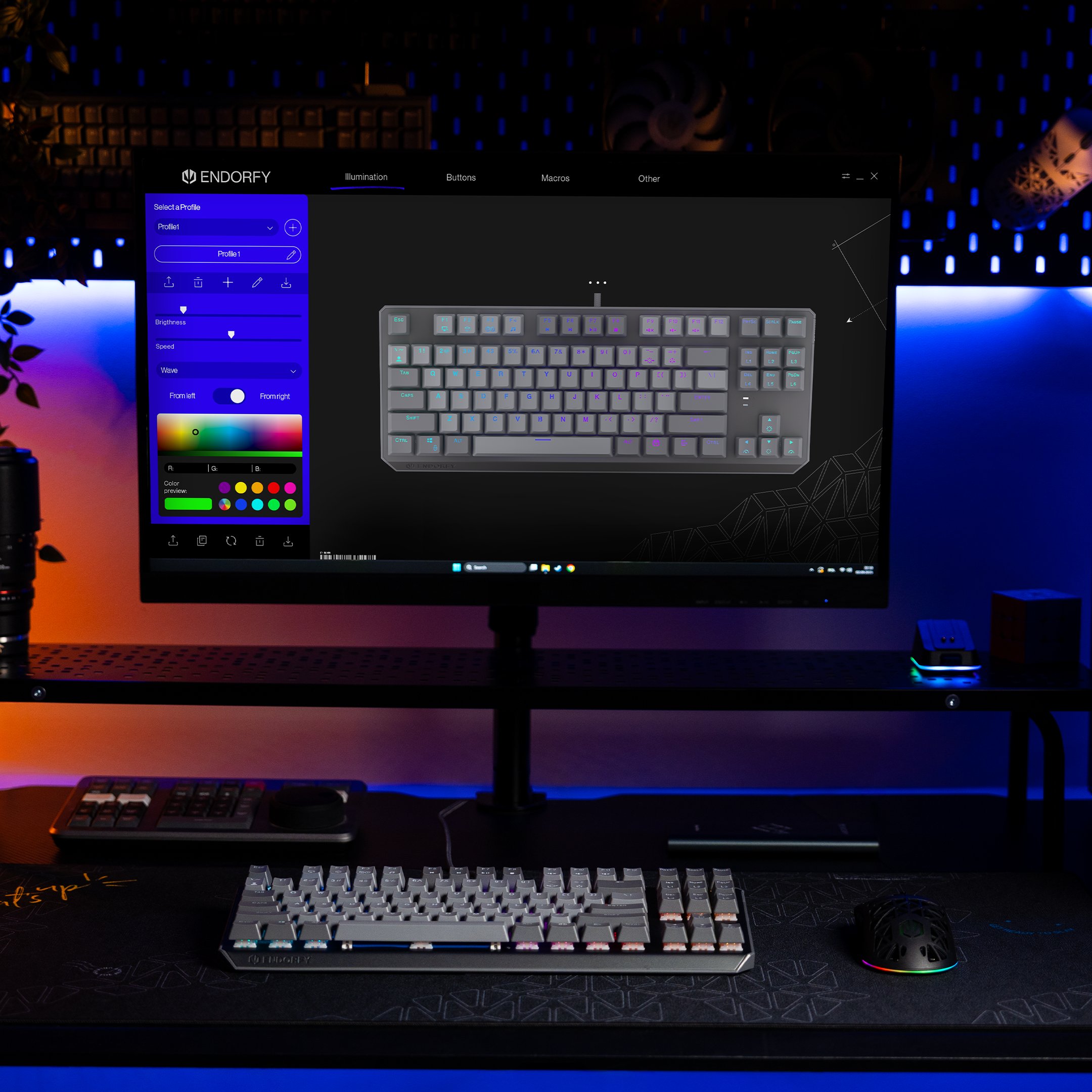 Tastierë gaming Endorfy Thock V2 TKL, mekanike, RGB, e zezë