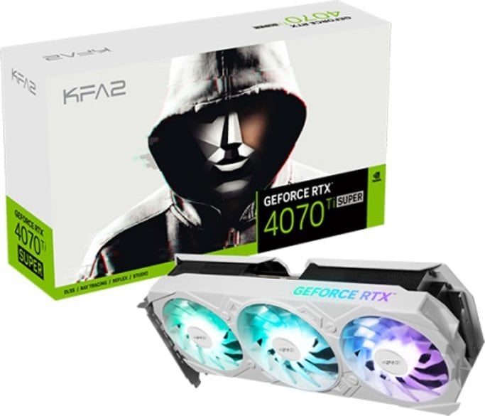 Kartelë grafike KFA2 GeForce RTX 4070 Ti SUPER EX Gamer White 1-Click OC 16GB GDDR6X