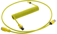 Kabllo spirale CableMod Pro, USB-C/USB-A, 1,5m, e verdhë