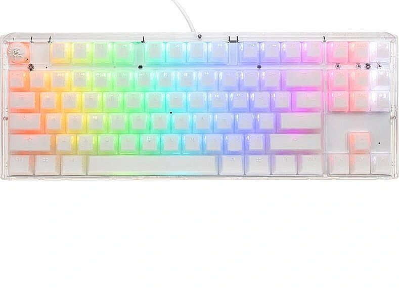 Tastierë gaming Ducky One 3 Aura White TKL, Cherry MX Speed Silver, RGB, e bardhë