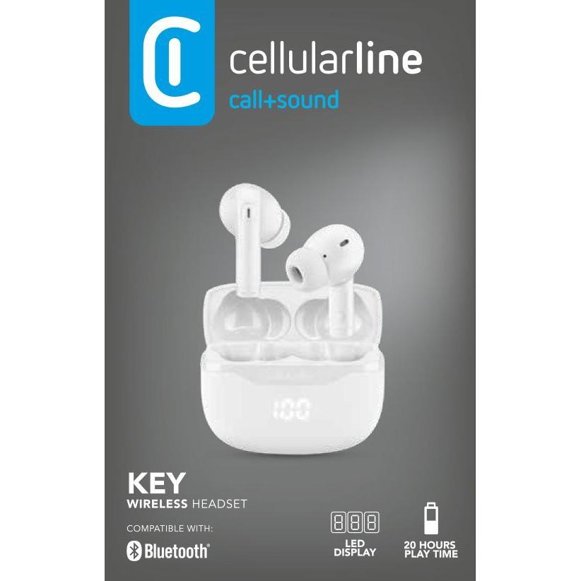 CELLULARLINE BT EARPHONES KEY TWS UNIV. WHITE