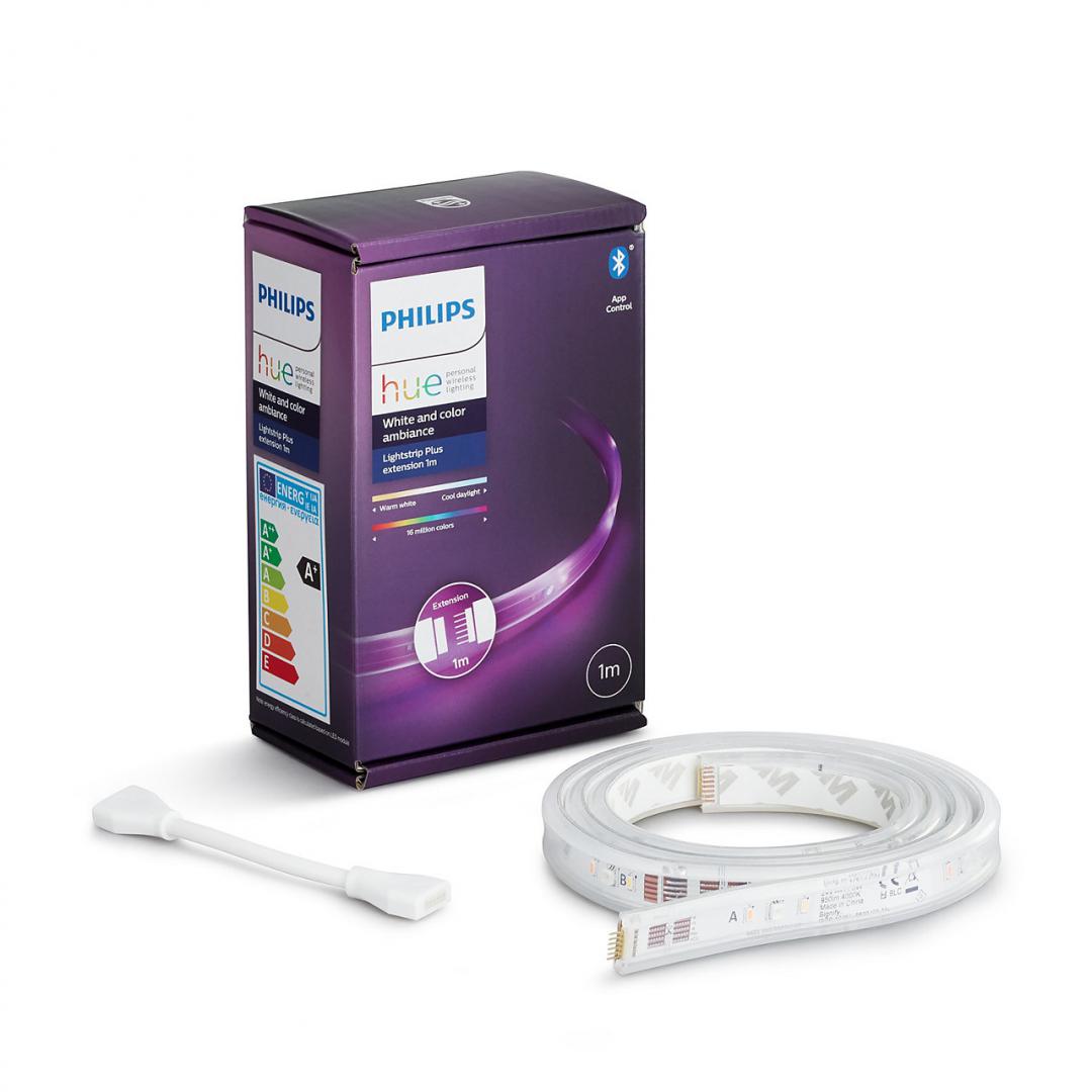 Shirit LED Philips Hue LightStrip Plus, 1m, RGB shumëngjyrëshe, i bardhë