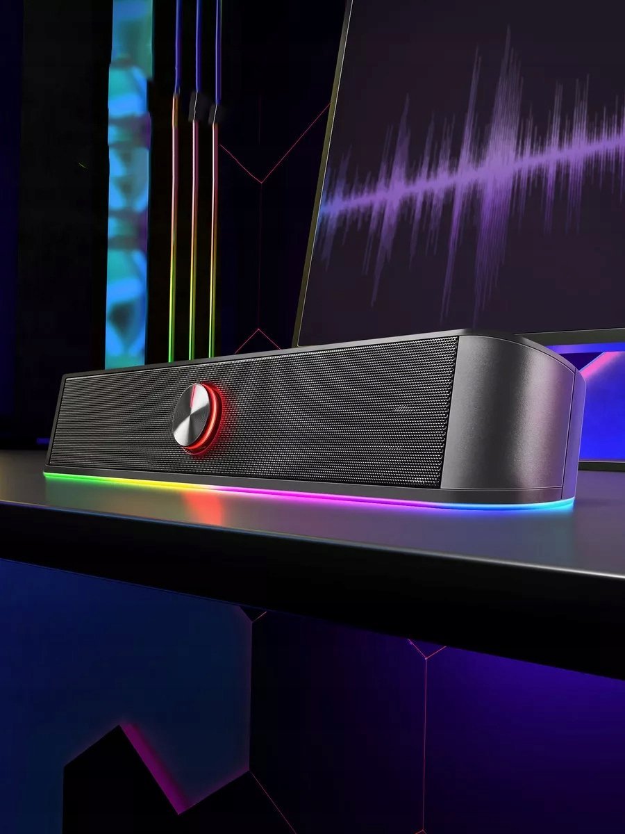 Soundbar Defender Z10, 2.0, 6W, me Bluetooth, me LED RGB, i zi