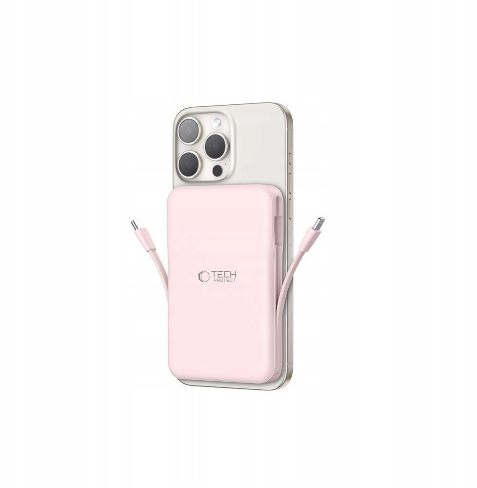 Power bank Tech-Protect PB31 LifeMag, 10000mAh, MagSafe, rozë