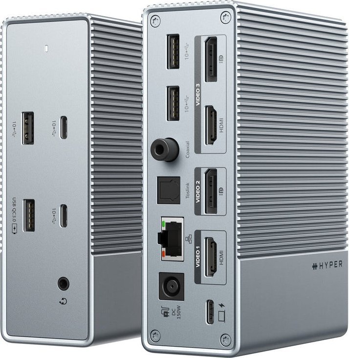 Dok stacion USB C Hyper HyperDrive GEN2 HDG215 EU, 15 porta, 4K 60Hz, gri