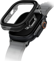 Mbrojtëse Uniq Voute për Apple Watch Ultra 49mm, xham i temperuar, kornizë plastike, e zezë