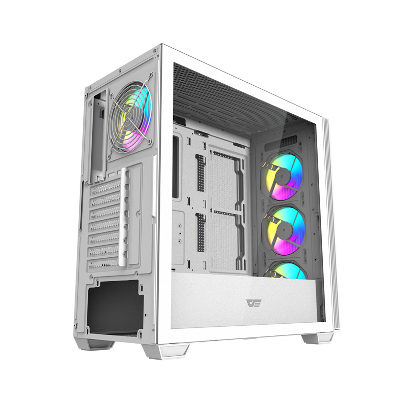 Kuti kompjuteri Darkflash DS900WS, ATX, 4 ventilatorë ARGB, e bardhë