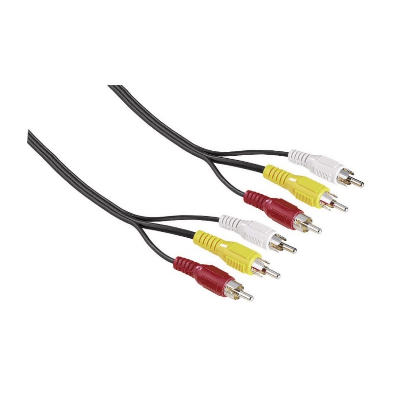 Hama Video Cable, 3 RCA plugs - 3 RCA plugs, 2m