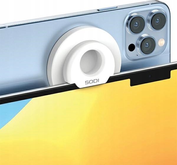 Mbajtëse MagSafe Sodi BM-300 për MacBook, karikim induktiv, kompatibil me iPhone 12/13/14, e bardhë