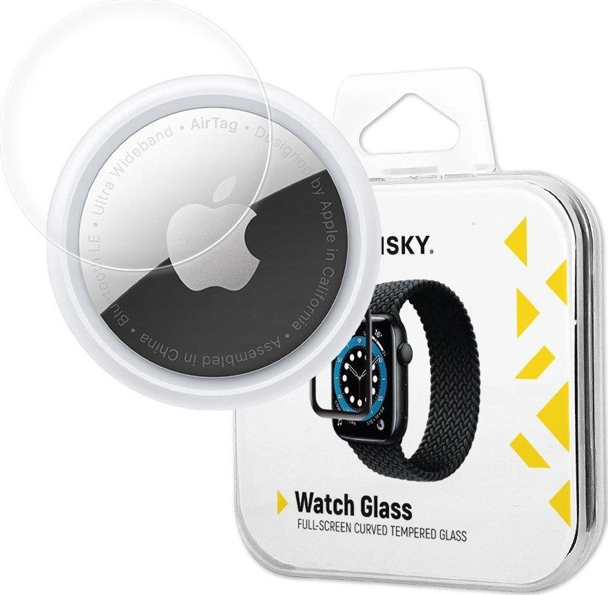 Xham mbrojtës Wozinsky Watch Glass për Apple AirTag, hibrid, kornizë e zezë
