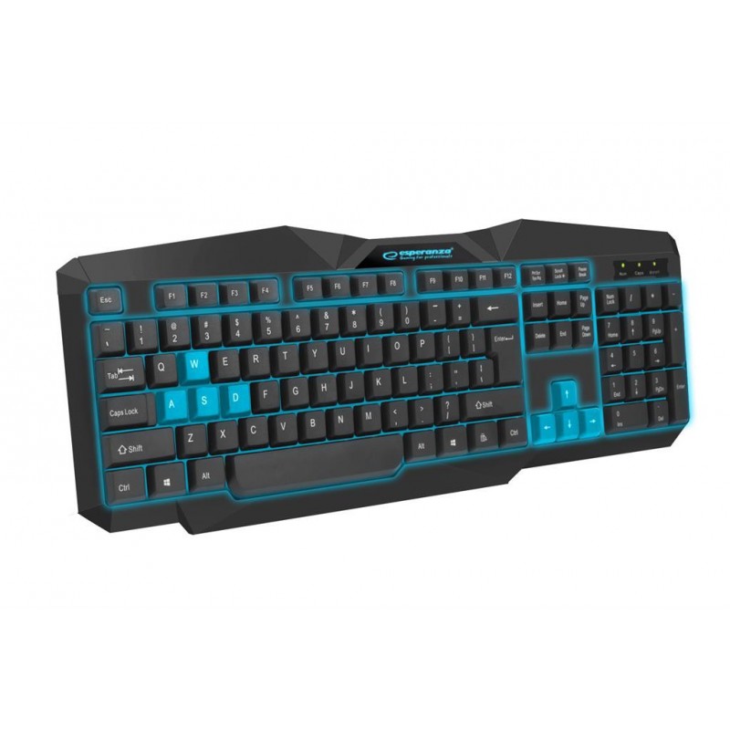 Tastierë gaming Esperanza Tirions EGK201B, e zezë/ kaltër