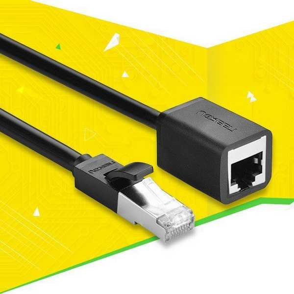 Кабел продолжувач за мрежа UGREEN 11283, Ethernet RJ45 Cat 6, 5m, црн