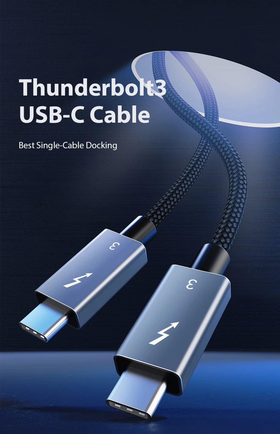 Takuro Casiopea　 Thunderbolt 3 Kabllo CABLETIME USB-C ne USB-C Thunderbolt 3, 40Gbps, PD 100W