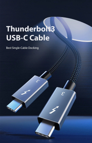 Kабел CABLETIME USB-C во USB-C Thunderbolt 3, 40Gbps, PD 100W, 1 m, црн