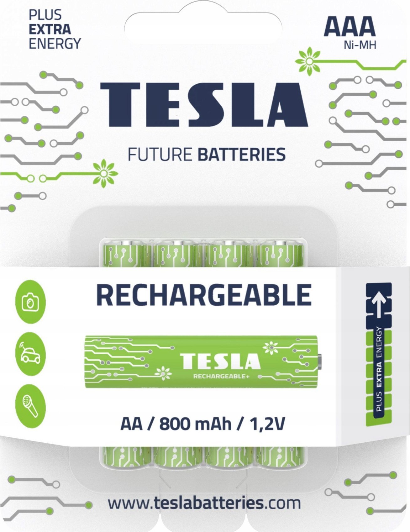 Bateri të rikarikueshme Tesla, AAA, 800mAh, paketë 4 copë