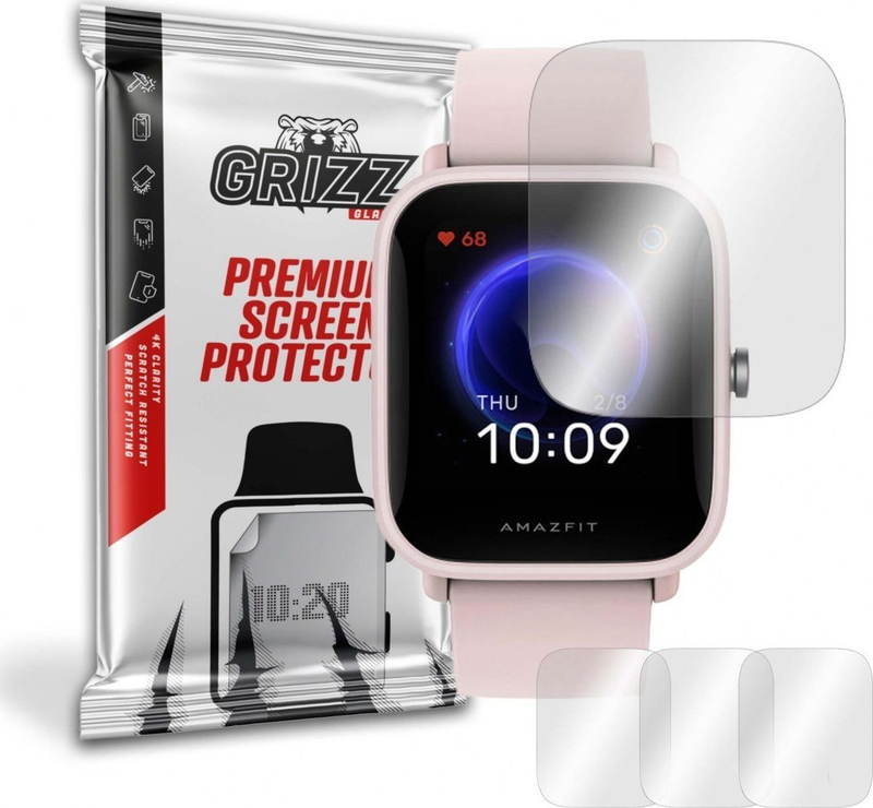 Mbrojtëse ekrani GrizzGlass Hydrogel Film për Amazfit Bip U, 3 copë, transparente