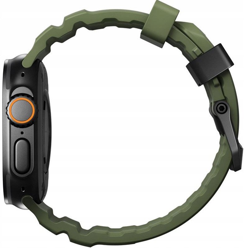 Rrip ore Rocky Point Band për Apple Watch, 46mm 49mm, gome FKM, pylli me hardware i zi