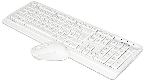 Set tastierë dhe maus A4Tech FG1012, wireless 2.4 GHz, me maus optik, e bardhë