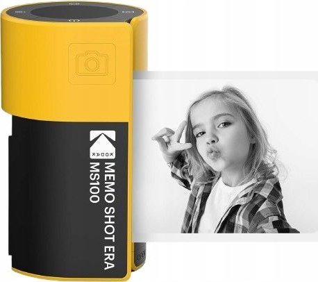 Kamera instant digjitale për fëmijë Kodak Memo Shot ERA Kids, printer etiketa, e verdhë
