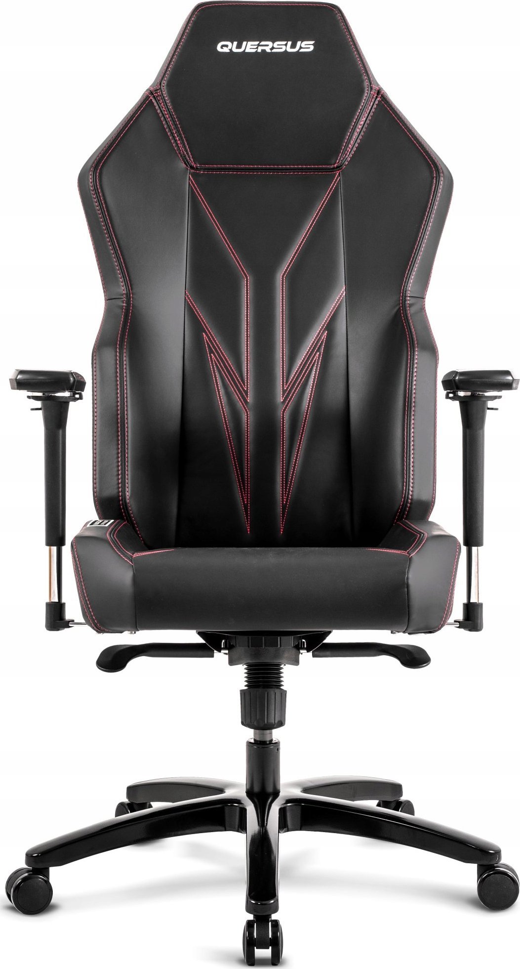 Karrige lojërash QUERSUS VAOS.2.3 Red Accent, mekanizëm SYNCHRO, mbështetëse 4D, e zezë me të kuqe
