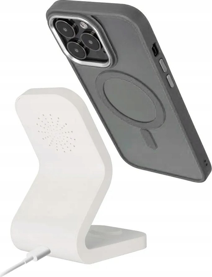 Këllëf telefoni Color Edge Mag Cover për iPhone 15 Pro Max, kompatibil me MagSafe, transparent, gri