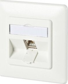 Prizë muri RJ45, e mbrojtur, aliazh zinku, e bardhë