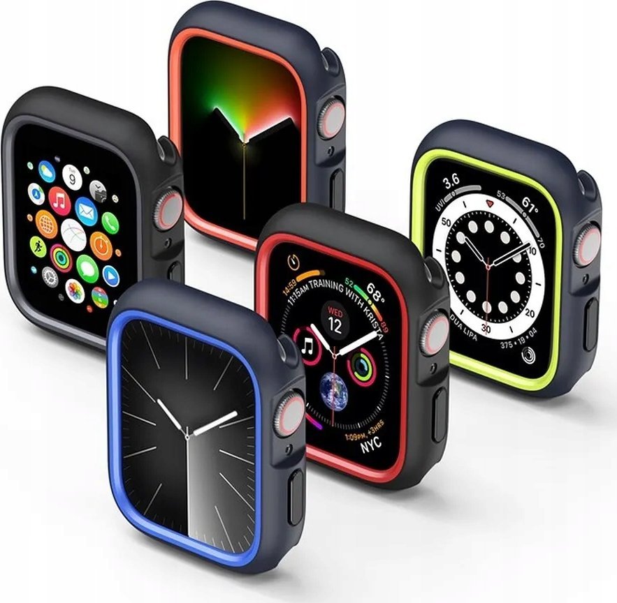 Mbrojtëse Dux Ducis Bamo për Apple Watch Series 7 8 9 45mm, PC e fortë, e zezë jeshile