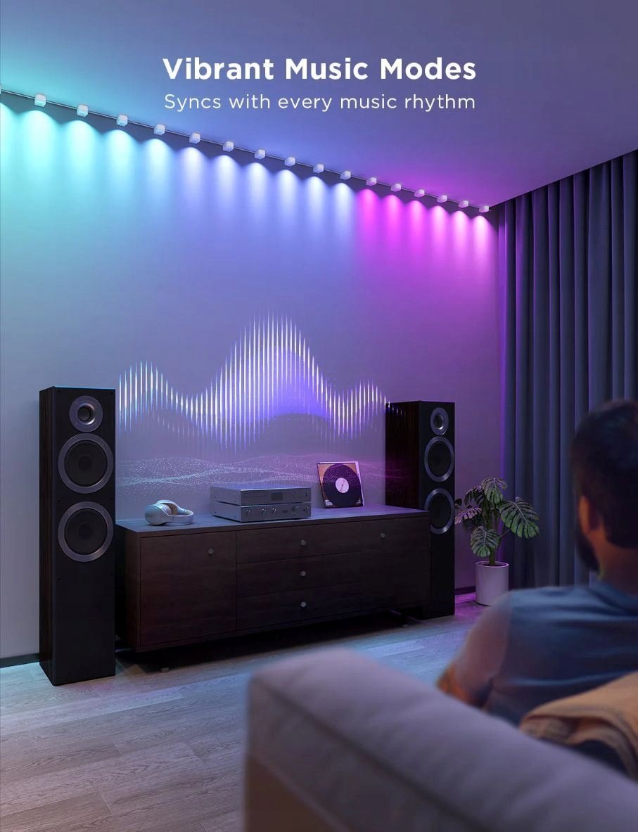 Ndriçues varg LED Govee RGBIC String Downlights, 3m, kontroll përmes aplikacionit, shumëngjyrësh