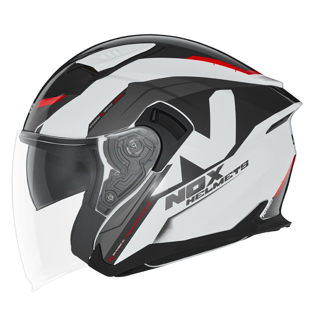 Helmetë motoçiklete jet Nox N130 Klint, polikarbonat, vizor anti UV, e zezë