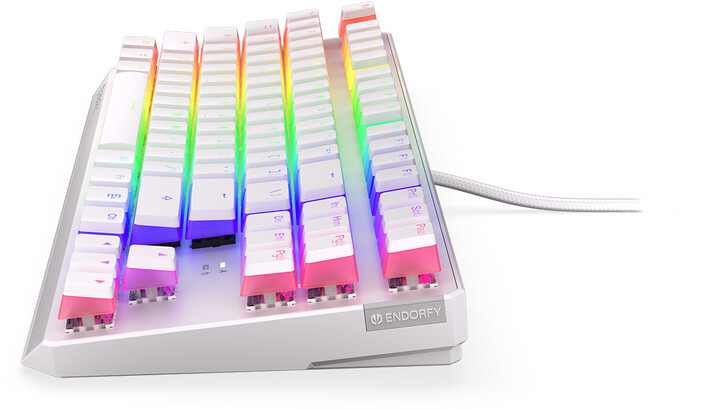 Tastierë Endorfy Thock TKL Pudding Onyx White Red, Kailh Red, US, e bardhë
