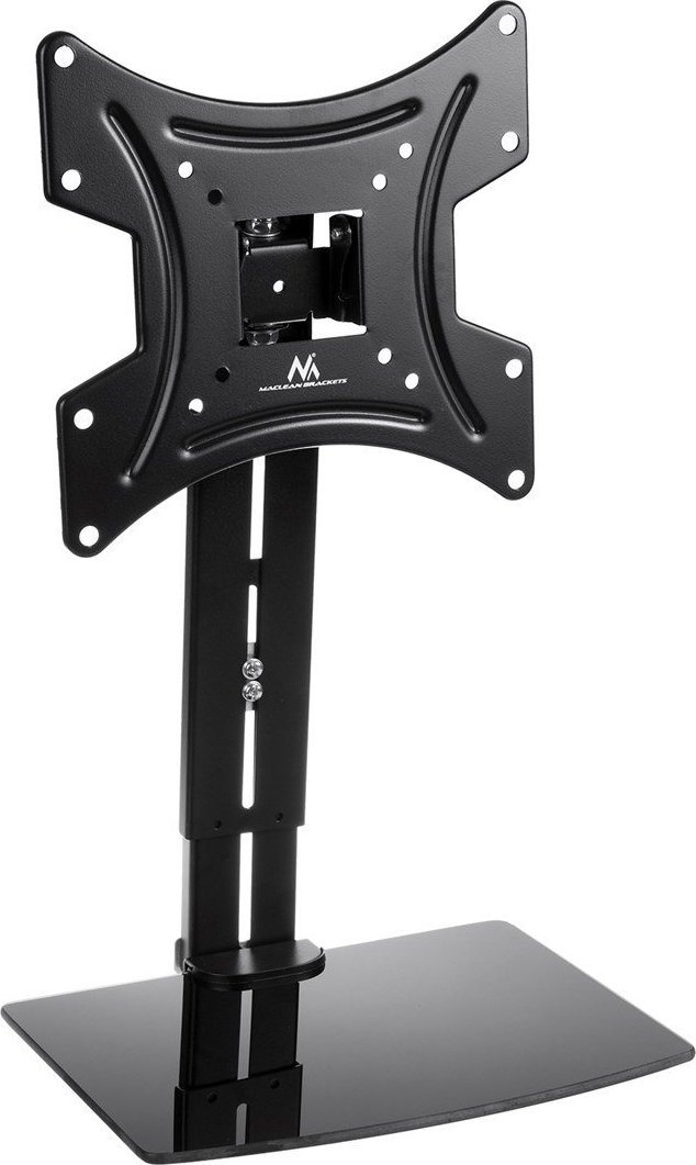 Mbajtës muri për TV Maclean MC-451, 15"-42", raft xhami, i zi