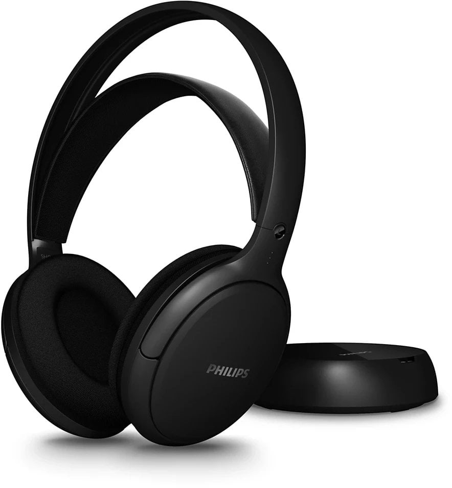 Kufje wireless Philips SHC5200M2, mbi vesh, të zeza