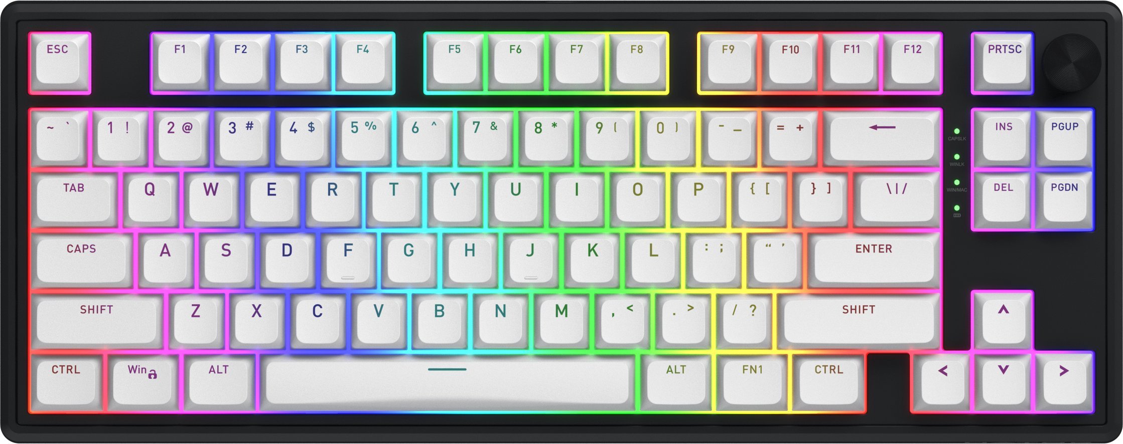 Tastierë wireless Hator Skyfall 80, 2.4GHz BT 5.3 USB, 1000Hz, e zezë e bardhë