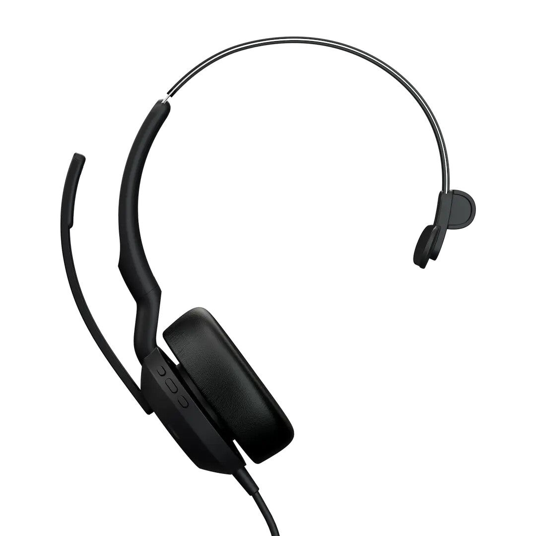Kufje mono Jabra Evolve2 50, USB C dhe USB A, për MS, pa Bluetooth, e zezë