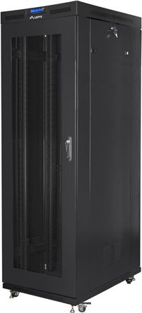 Мрежен кабинет Lanberg Standing Cabinet 19" 27U, 800 kg, со вентилатори, црн
