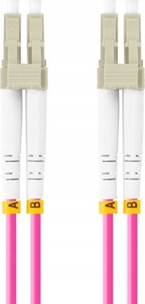 Kabllo patchcord fibër optike MM LC UPC LC UPC OM4, duplex, 3m, vjollcë