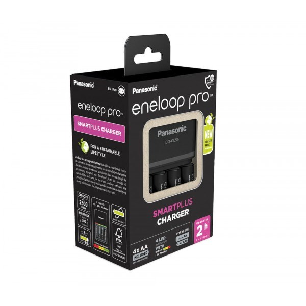 Karikues baterish Panasonic Eneloop Pro K-KJ55HCD40E, SMARTPLUS, 4x AA Ni-MH, i zi