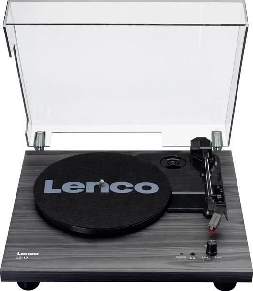 Gramafon Lenco LS-10BK, me altoparlantë të integruar, 33 45 rpm, i zi