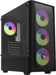 Kase PC gaming Savio Noctis Flow X1 RGB, ATX, me 4 ventilatorë RGB, e zezë