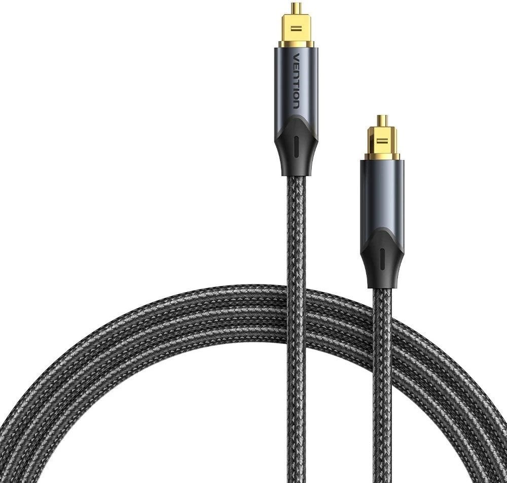 Kabllo optike audio Vention Toslink, 10m, me gërshet, e zezë