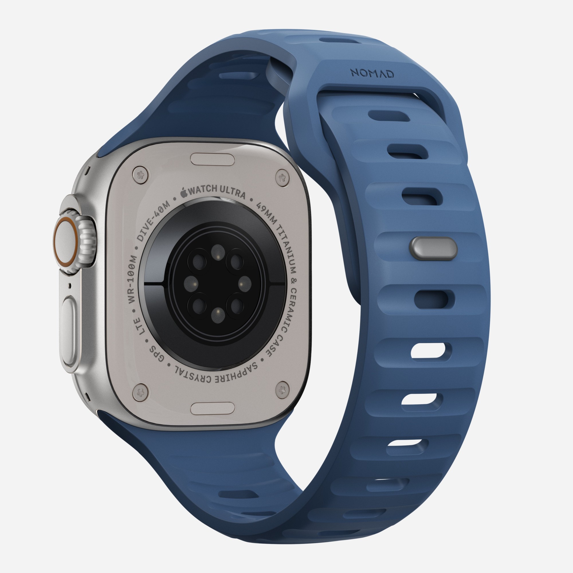 Rrip sportiv për Apple Watch, 46mm 49mm, gome FKM, blu e errët