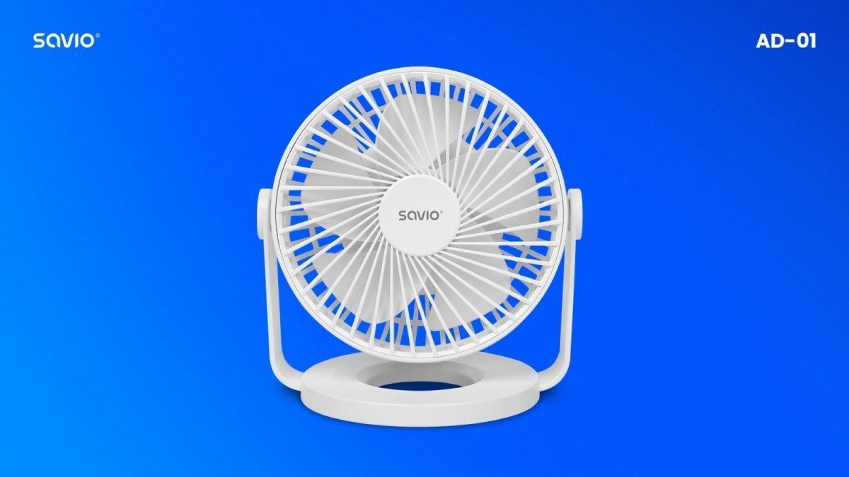 Ventilator pa fletë Savio AD-01, 36 dB, i bardhë