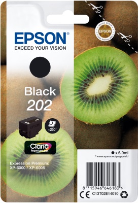 Ngjyrë për printer EPSON 202 Premium, 6,9ml, 250 faqe, e zezë