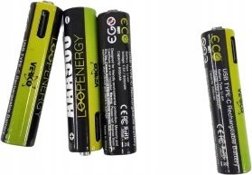 Bateri rikarikuese Verico LoopEnergy USB C, Li ion, 600mAh, set 4 copë