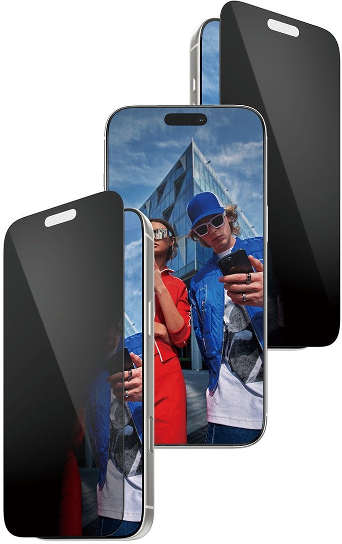 Mbrojtës ekrani PanzerGlass Privacy, iPhone 17 Pro Max, xham 2 way privacy, transparent me kornizë të zezë