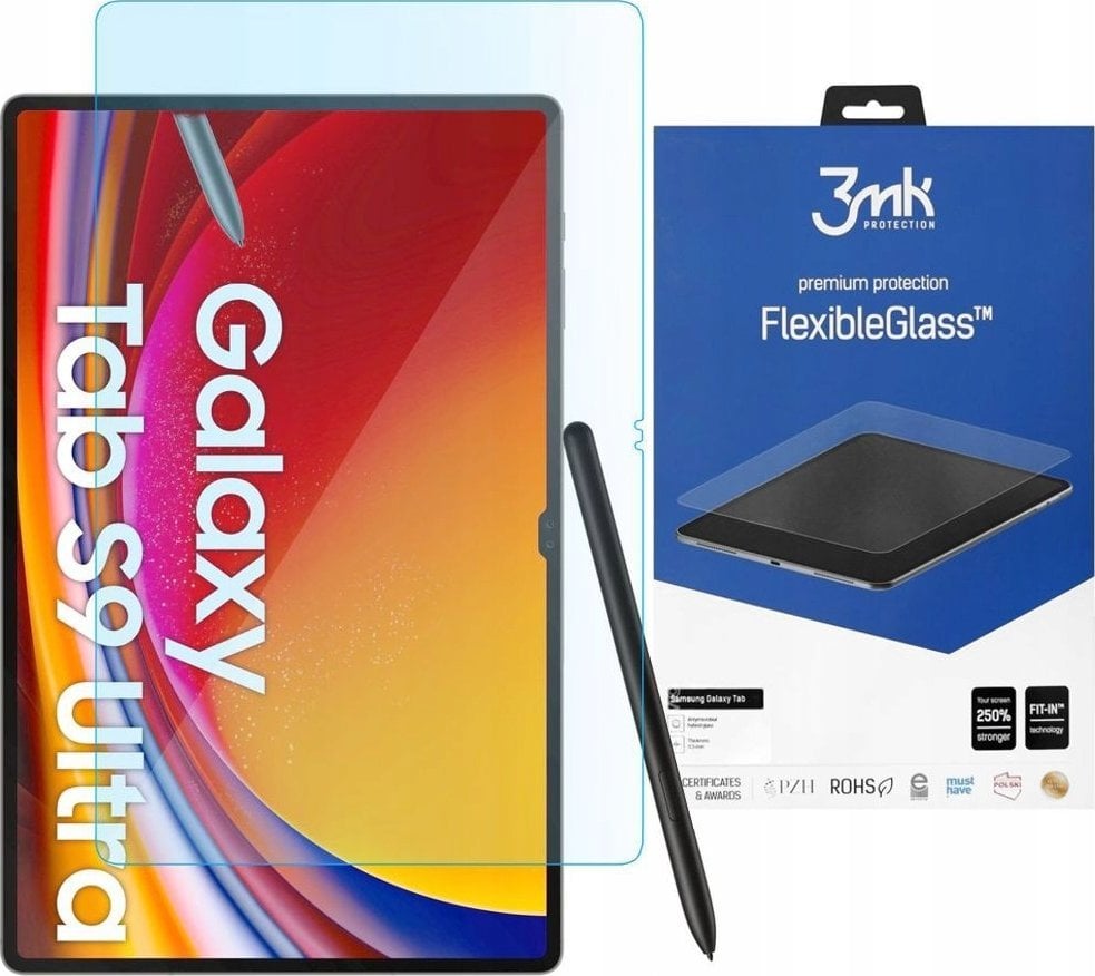 Xham mbrojtës 3MK FlexibleGlass për Samsung Galaxy Tab S9 Ultra, 0.3mm, transparent